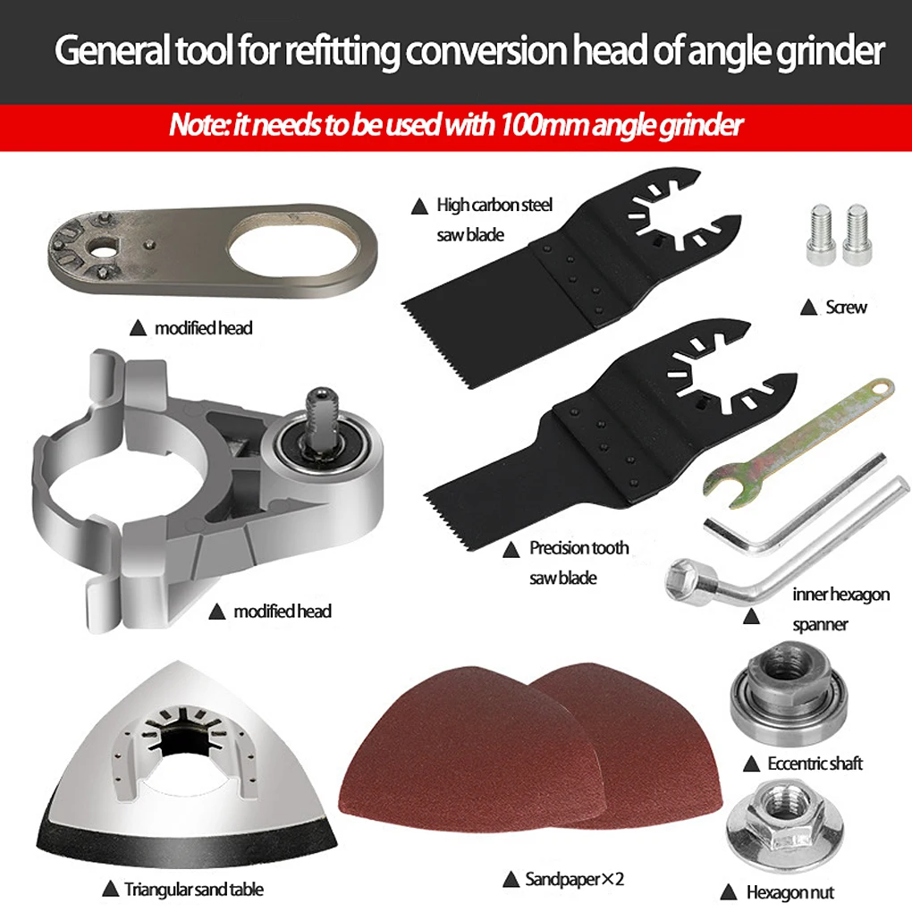 

Angle Grinder Adapters Stainless Steel Grinding Woodworking Converters Milling Metal Wood Opening Crafting Head Attachments Set