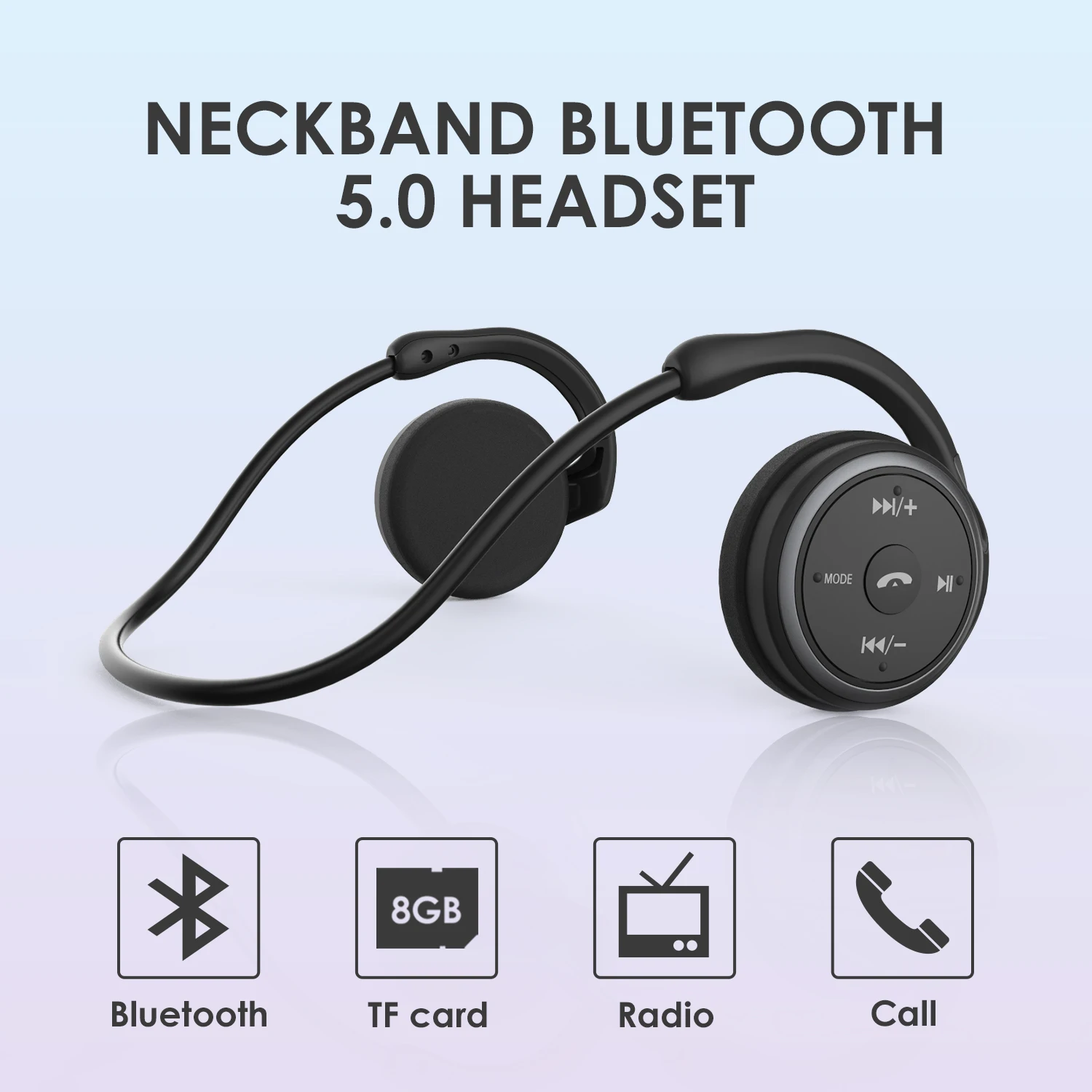 Bluetooth 5 0 гарнитура с шейным ремешком для спорта на открытом воздухе беспроводные