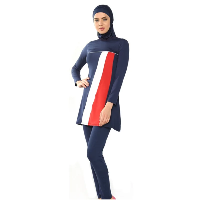 

Swimsuit For Muslim Women Female Swimming Suit Spelling Color Beachwear Three-piece S - 6xl Islamic Clothing Hoofddoek Moslima
