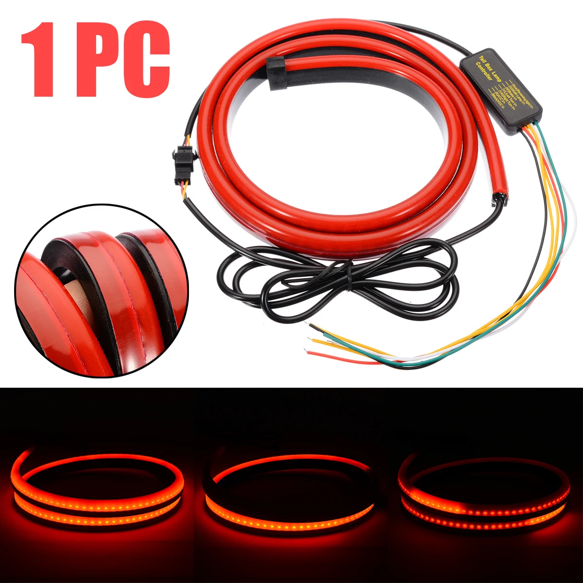 

1ser 12В гибкий красный светодиодный автомобиль с высоким креплением третий 3rd задний стоп-сигнал светильник сигнала поворота лампы светодиодные ленты аксессуары «сделай сам»