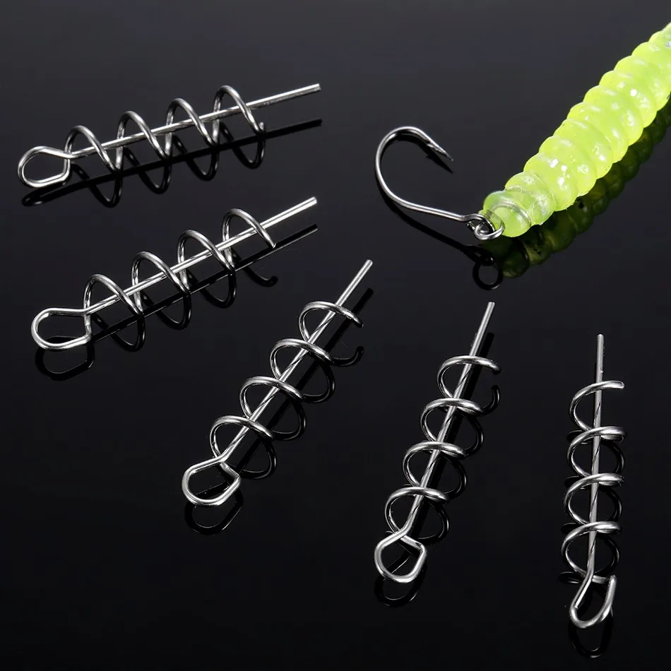 50 or100pcs/Lot Spring Lock Pin Crank Hook Fishing Connector Stainless Steel Springs for Soft Bait Accessories Pesca Tackle