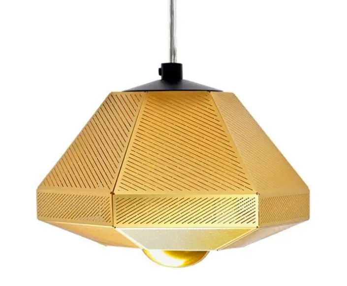 

Modern Replica Diamond Stainless Steel Web Etch Pendant Light Polyhedron Shadow Living Dining Room Bar Study Hanging Lighting
