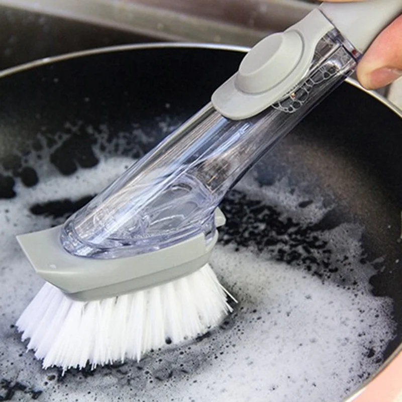 Многофункциональная Чистящая Щетка LongHandle со съемной щеткой губка диспенсер для