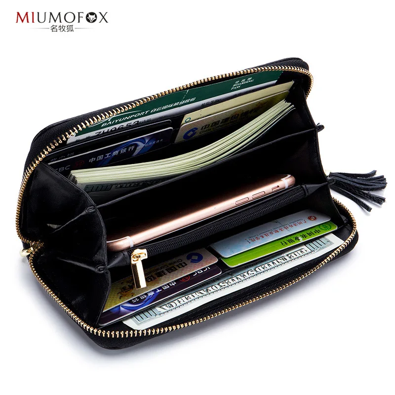 Женский кошелек клатч вместительный Длинный на молнии многофункциональный