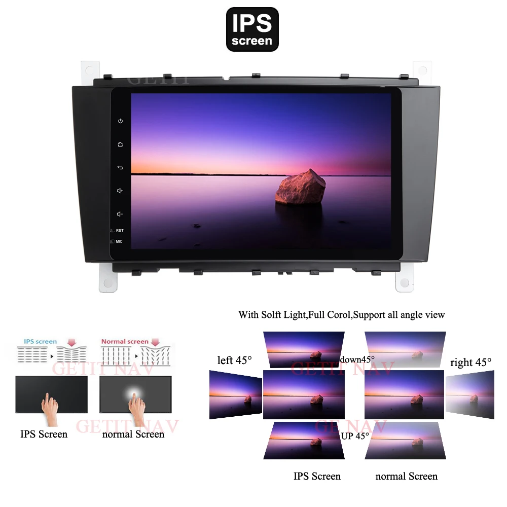 Автомагнитола DSP IPS Android 10 для Mercedes/Benz W203 W209 C180 C200 C220 C230 C240 C250 8 дюймов