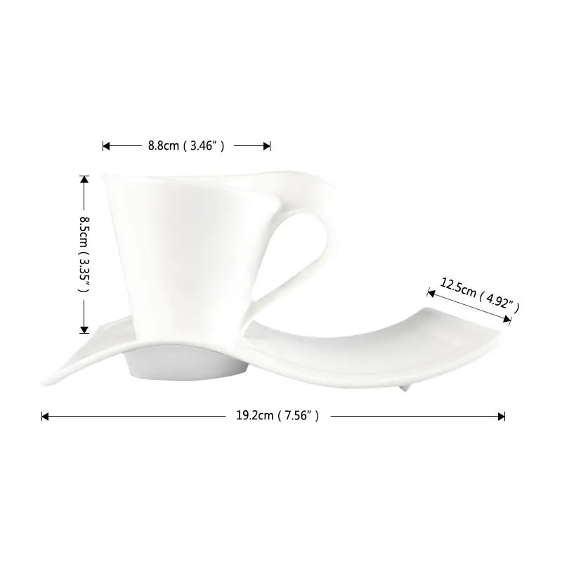 Керамическая кофейная кружка OBR 200 мл креативные кружки в форме волны и с подносом