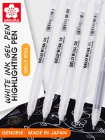 sakura 35pcs white ink gelly roll gel pen 050810 highlight pens 0 30 40 5mm golden silver grey stylo gel blanc art andstal