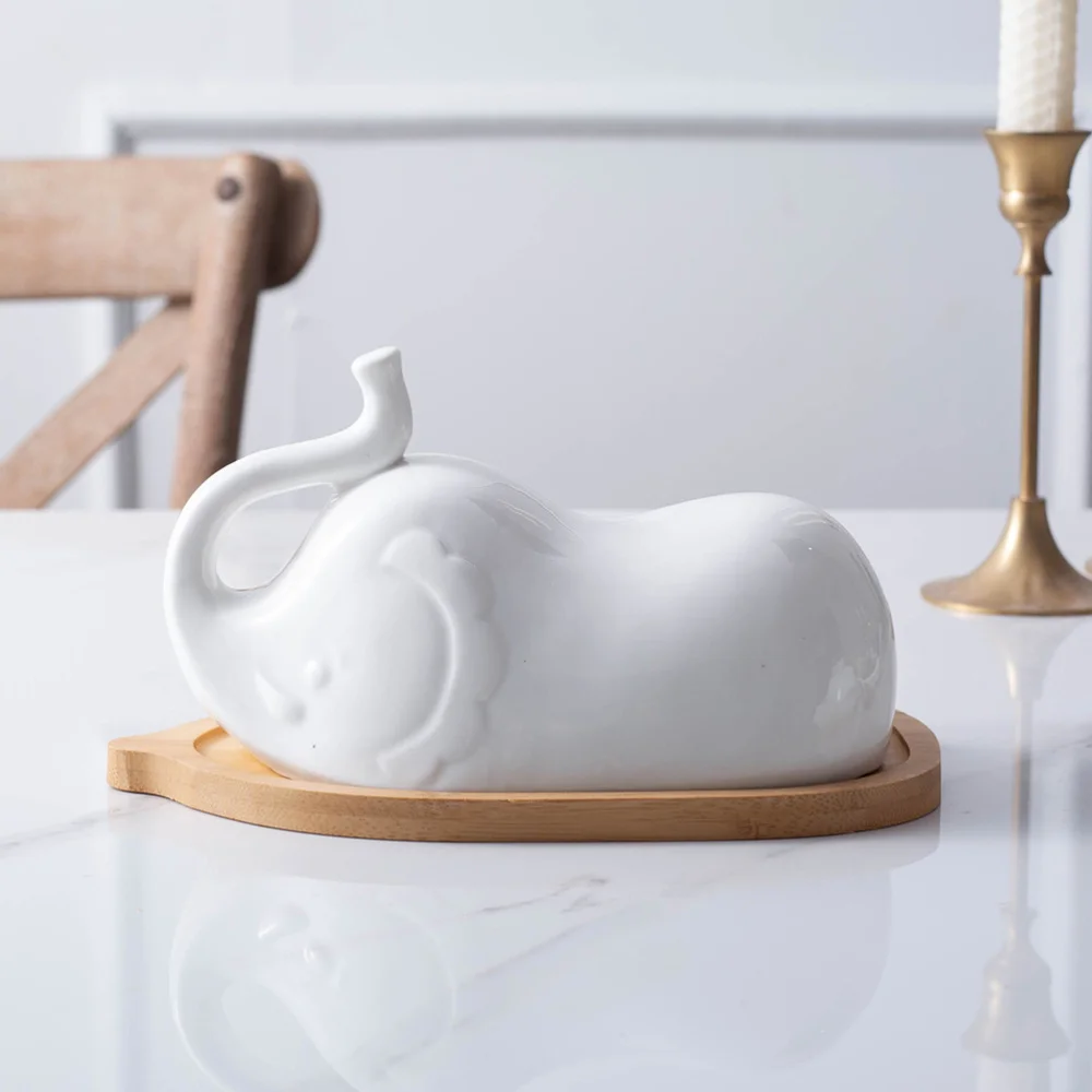 

1 set of Cheese Plate Butter Keeper Kitchen Ceramic Butter Dish with Lid