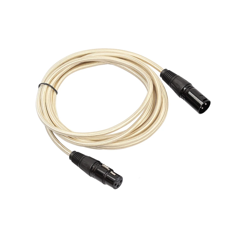 Нейлоновый плетеный кабель XLR Штекерный к женскому M/F 3Pin Jack удлинитель для