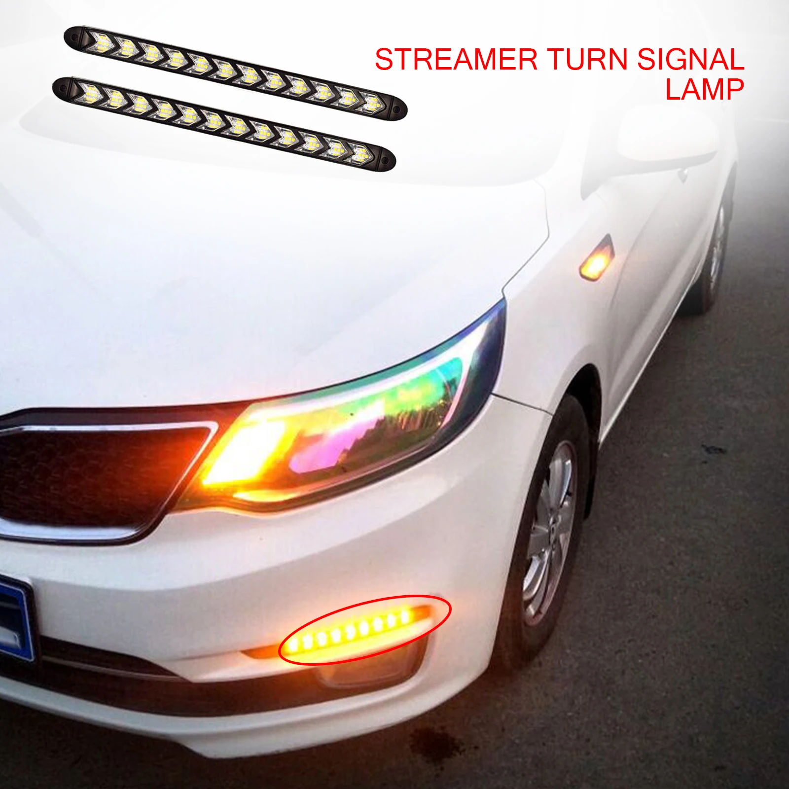 Дневные ходовые огни 2 шт. светодиодные дневные Стайлинг автомобиля динамический