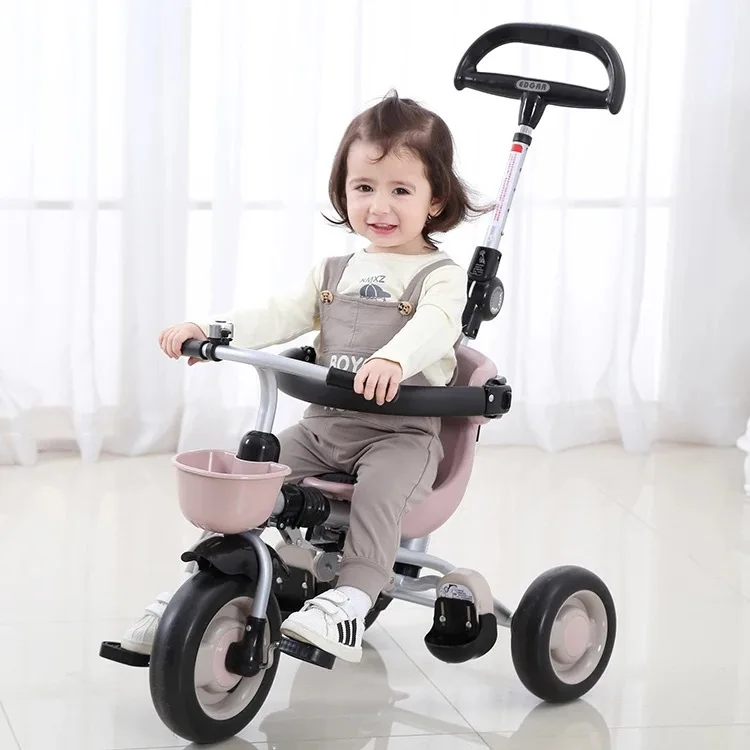 2020 Kids Tricycle Pedal Bicycle 1-3 Years Old Lightweight Folding Baby Stroller Baby Bike Three Wheel Trikes