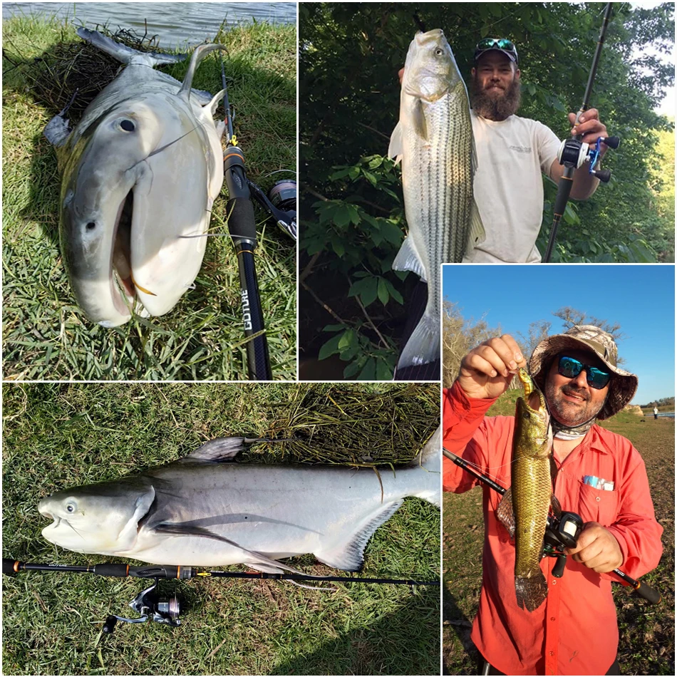 Goture 1.98M 2.1M 2.4M 2.7M 3.0M Carbon Fishing Rod Spinning Casting M/MH Power 4 Pieces Travel Rods with Portable Bag