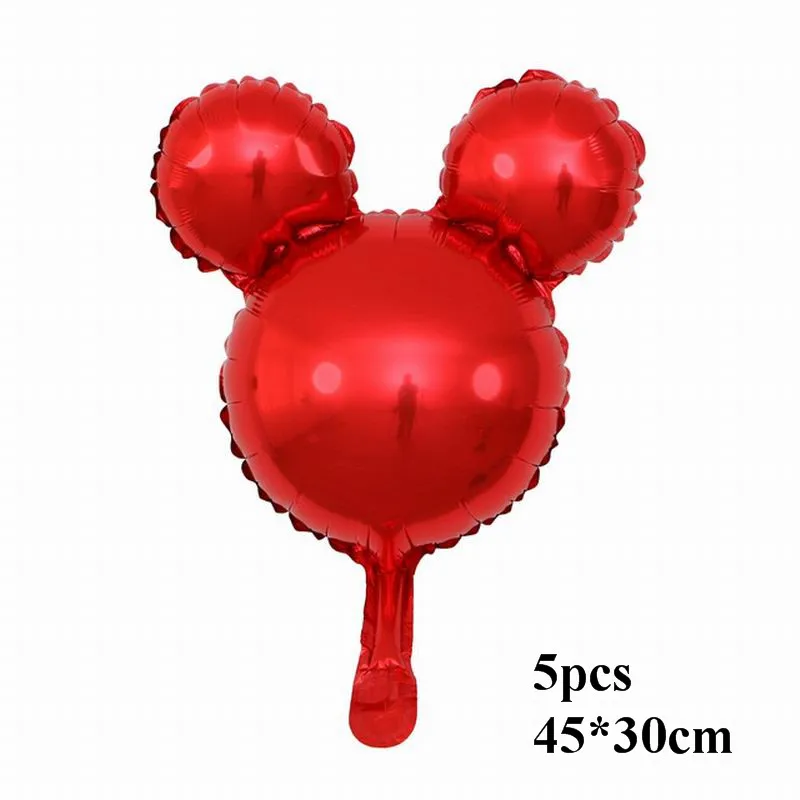 red mickey 8 шт с Микки Маусом и Минни Маус комплект Мышь шарик из фольги в форме baby shower вечерние писчая бумага globos детские игрушки для happy birthady вечерние украшения - Цвет: red mickey