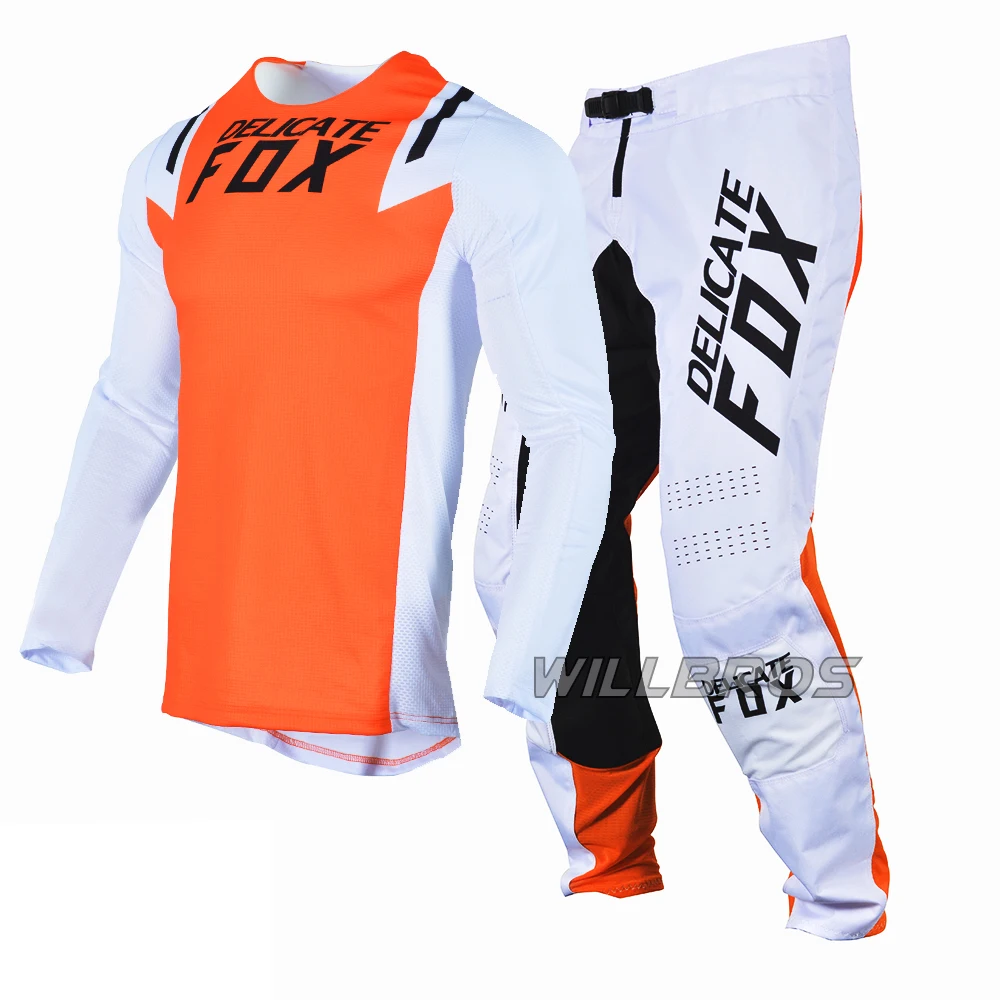 

Delicate Fox Jersey Pants MX Combo HOWK Outfit Motocross Gear Set MTB BMX Dirt Bike Suit Enduro Off-road ATV UTV Men Orange Kits