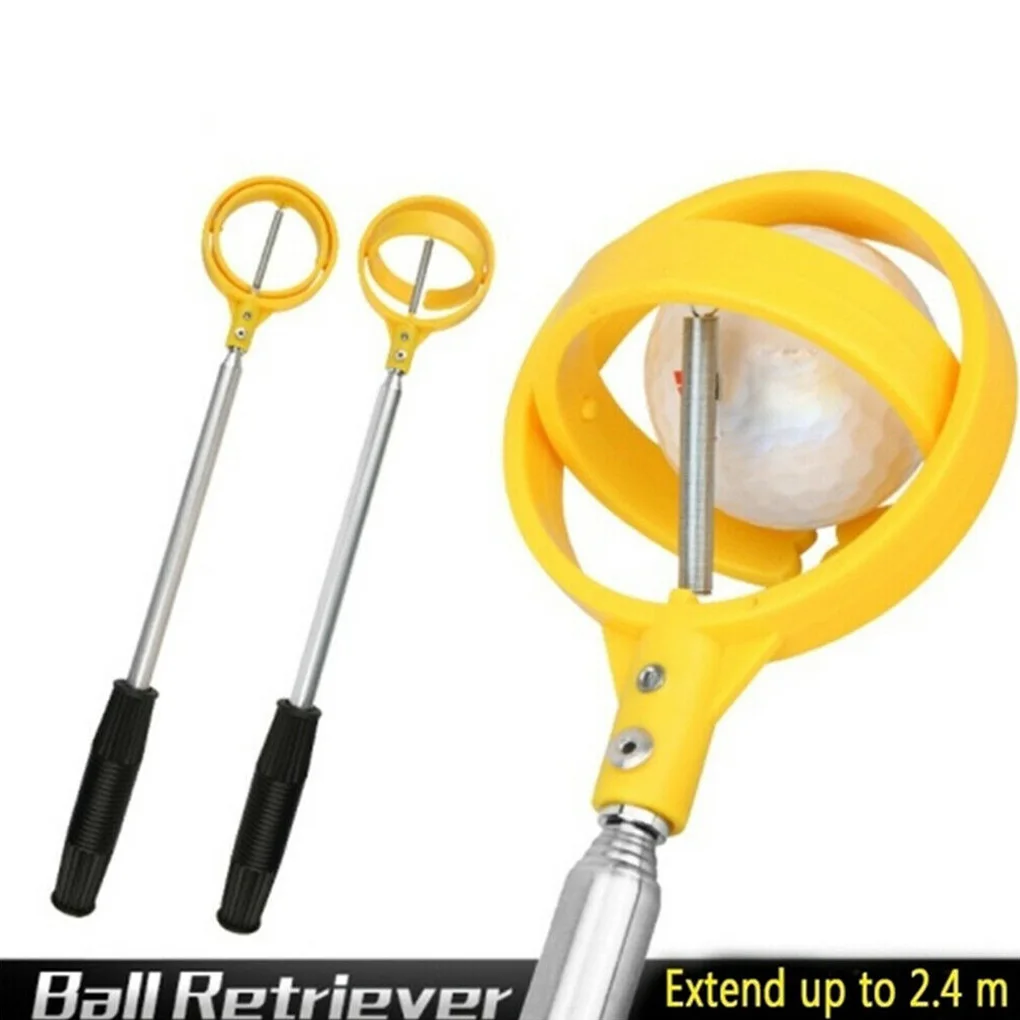 

Golf Ball Pick Up Gereedschap Telescopische Golfbal Retriever Teruggetrokken Automatische Vergrendeling Scoop Picker