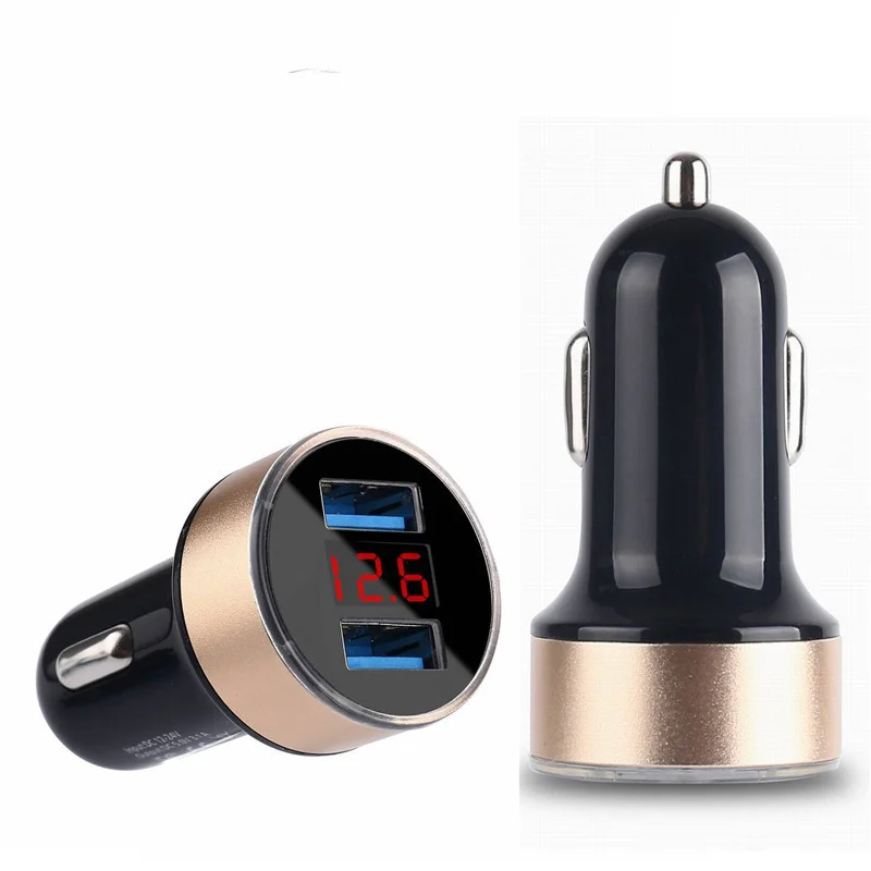 Автомобильное зарядное устройство с двумя USB-портами 3 1 А со светодиодным