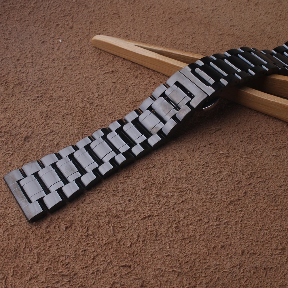 Ремешок для часов мужской из нержавеющей стали металлический браслет наручных