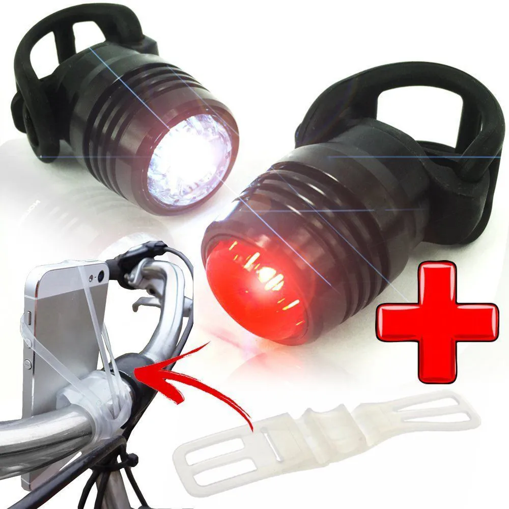 Outdoor Cycling Lights USB Rechargeable Headlight Taillight Bike Light Set + Smart Bicycle Phone Mount Accessories | Спорт и