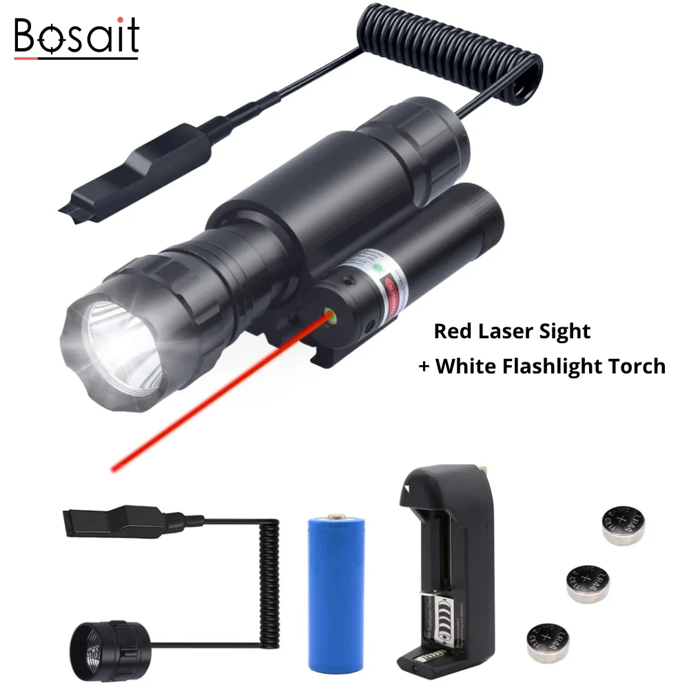 Rfile Охота светильник зеленый красный лазерный прицел вспышка комбо тактический