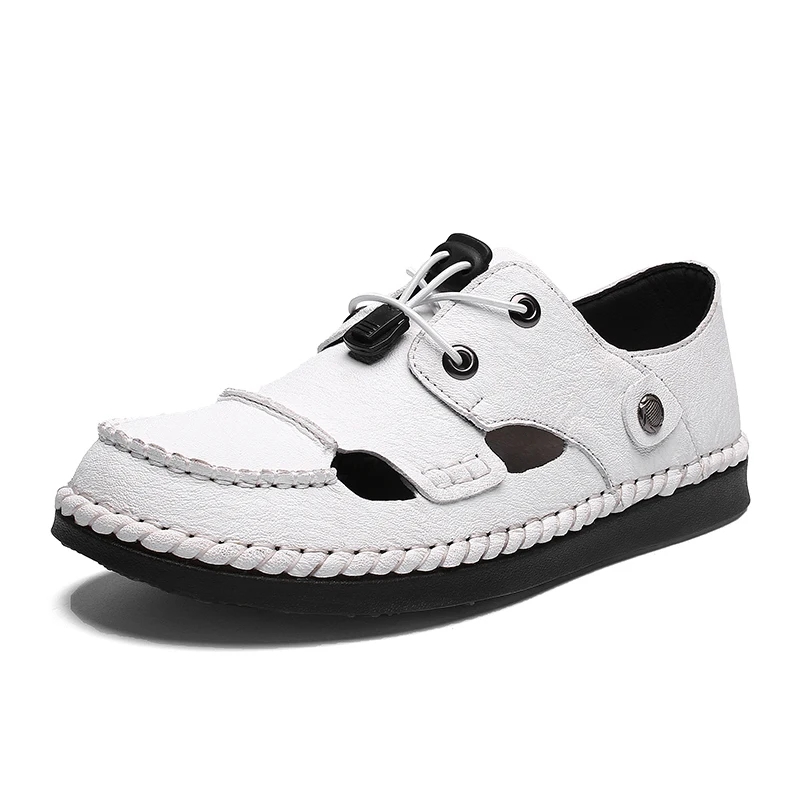 

Summer Sandals Men Leather Classic Sandals Men Slipper Outdoor Sneaker Beach Rubber Flip Flops Male Size 44 Sandalias Masculinas