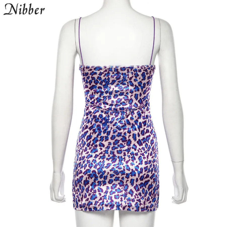 Nibber Harajuku базовое облегающее мини-платье womens2019осеннее популярное леопардовое узкое уличное повседневное вечернее короткое платье mujer
