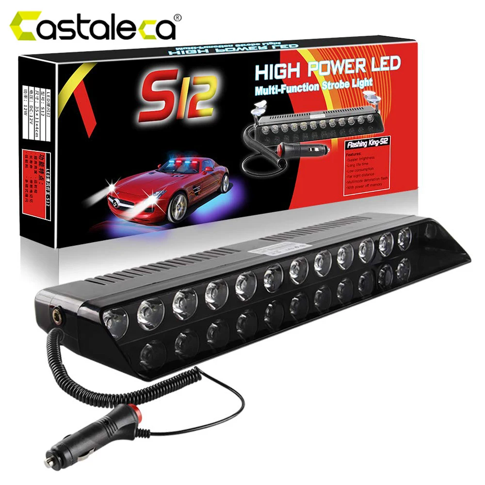 Cascaleca 1X12LED стробоскоп свет полиции Предупреждение льные лампочки сигнальные лампочки прикуривателя разъем для 12 В автомобиля