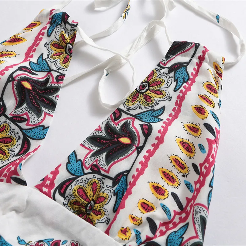 пляжное платье в стиле бохо сарафан женский летний длинное богемное с открытой