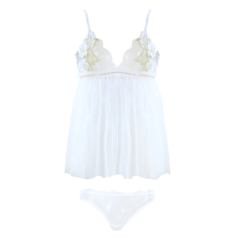 Новинка прозрачная Высококачественная газовая кружевная ночная рубашка на