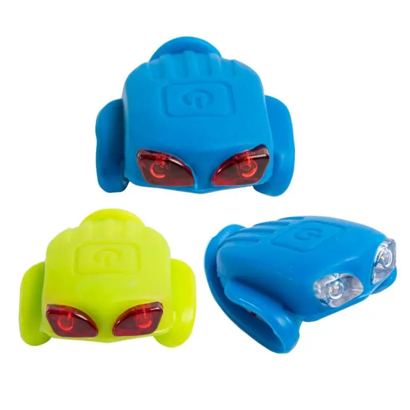 Lampu Silikon LED Sepeda Lampu Peringatan Keselamatan Lampu Belakang Sepeda Gunung Lampu Belakang Kodok Aksesori Sepeda Berkendara Malam