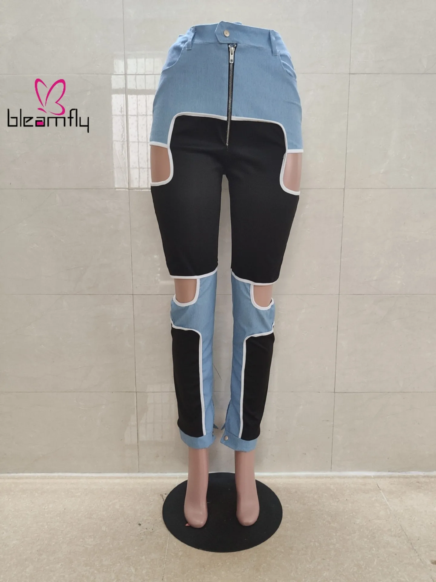 Женские Летние Осенние рваные джинсы с высокой талией повседневные карандаш на