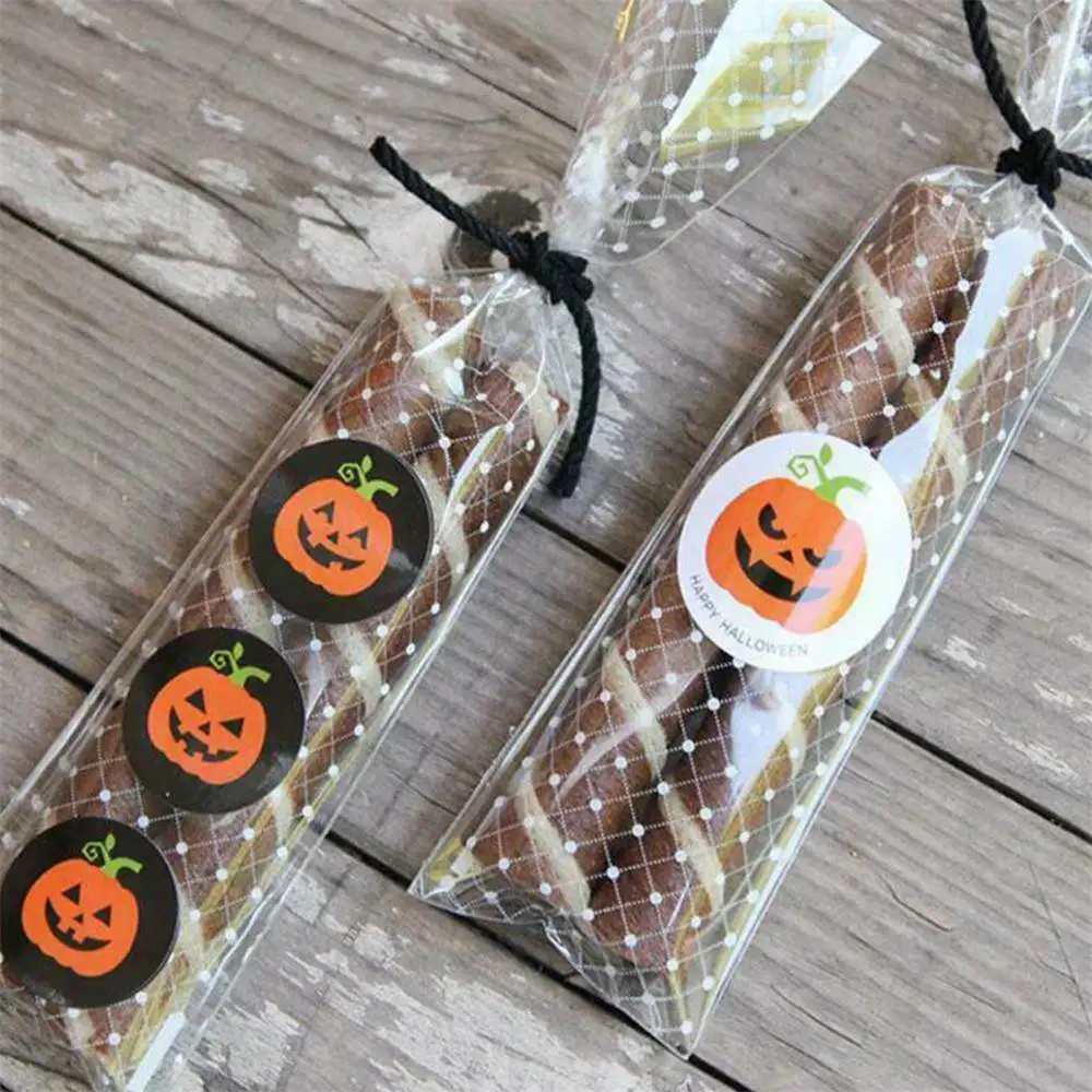 120 шт самоклеящаяся конфетная наклейка для сумок наклейки на Хэллоуин Тыква