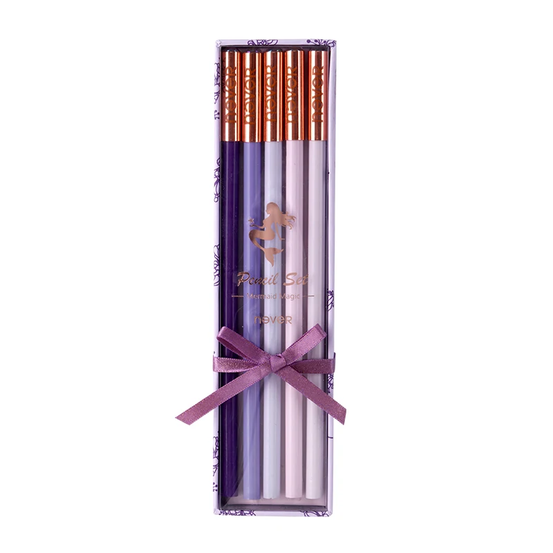 Mermaid pencil Никогда не Русалка серии набор карандашей с подарочной коробке 5 шт./компл. Студент Письменные принадлежности осмотр принадлежности карандаш подарочные канцелярские товары - Цвет: Mermaid pencil