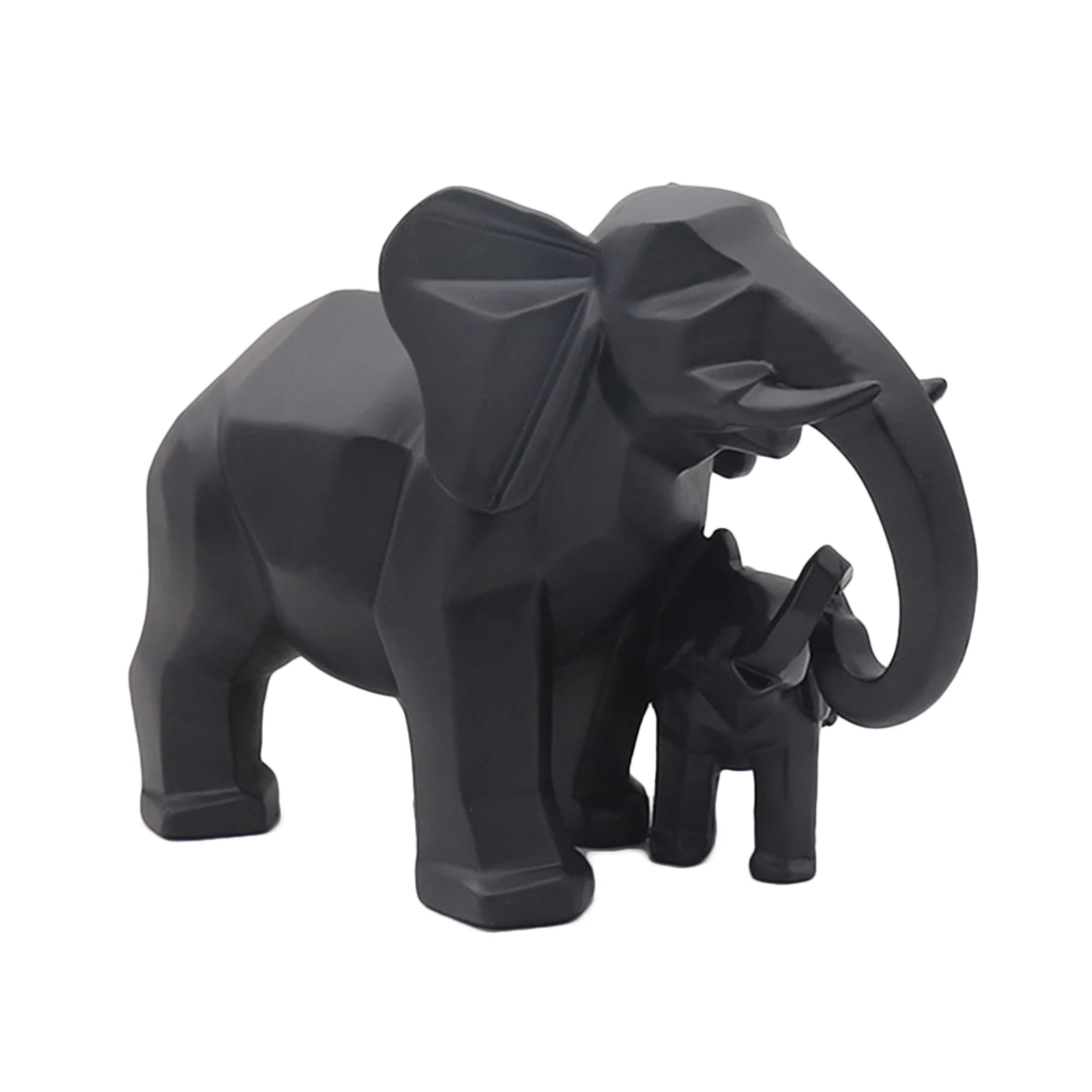 

Мать и ребенок слон фэн-шуй скульптуры из смолы Современные Геометрические художественные украшения полимерные фигурки подарки для детей ...
