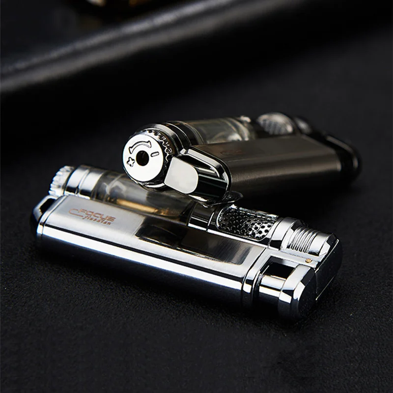 Факфонарь ная зажигалка ветрозащитная Бутановая струйная газовая прозрачная