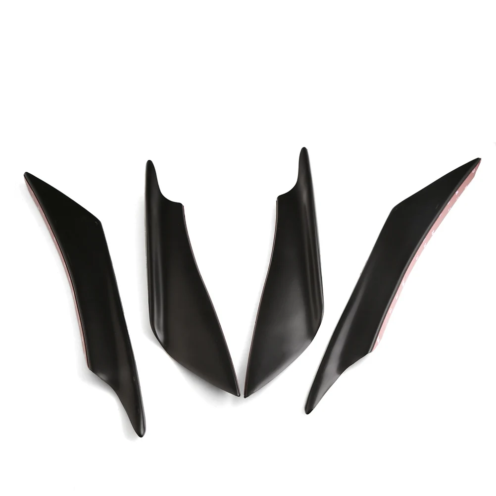 4Pc Universal Plastic Surface Car Bumper Front Lip Wrap Angle Spoiler Shovel