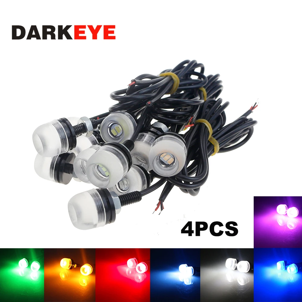 DARKEYE 4 шт. 3SMD 5630 Eagle Eye светодиодные фонари заднего хода DRL дневные ходовые сигнальные лампы Противотуманные фары для мотоцикла белые 12 в DJ