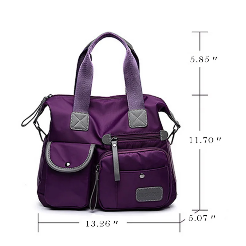 Adisputent Women's Multi-pockets Shoulder Bag New Fashion Portable Outdoor Travel Zipper Multi-functions Large Capacity Handbags