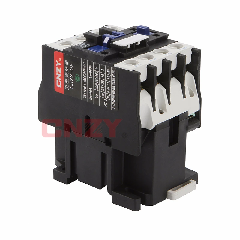 CJX2-2510 LC1 контактор переменного тока 25А 3 фазы 3-полюсный без катушки напряжение 380 В 220 В 110 В 24 в Din рейку 3 P+ 1NO нормально открытый
