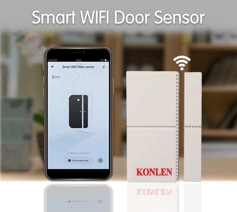 KONLEN Tuya wifi магнитный датчик двери контакт окно открытая сигнализация детектор умный жизни приложение оповещения Домашняя безопасность Google Alexa поддержка