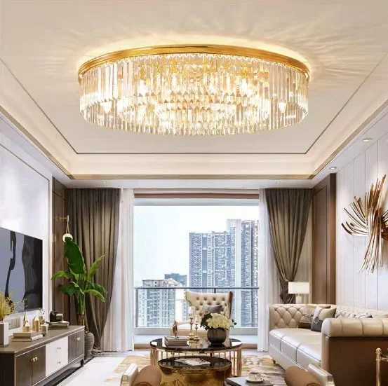 2019 new all-copper light luxury crystal lamp living room gas ceiling restaurant bedroom | Лампы и освещение