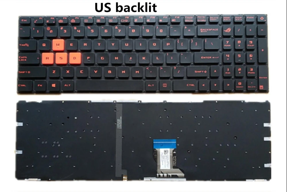Чехол-клавиатура с подсветкой для ноутбука США Asus ROG Strix GL502 GL502V GL502VT GL502VS GL502VM GL502VY