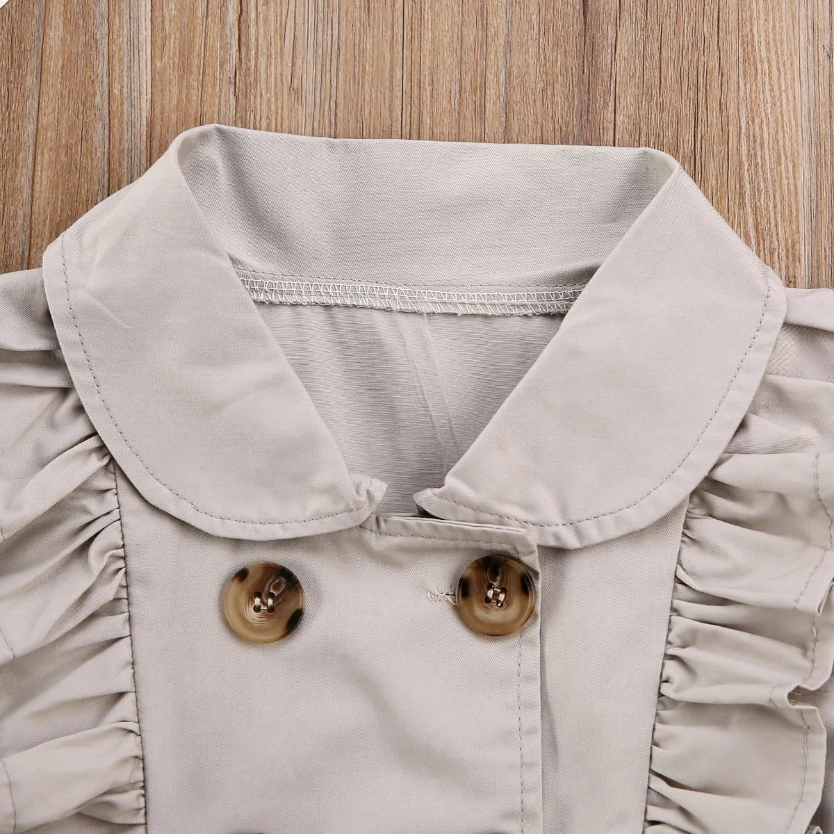 Toddler Kids Girls Belt Breasted Trench Coat Wind Jacket Dress Outwear New Tops | Детская одежда и обувь