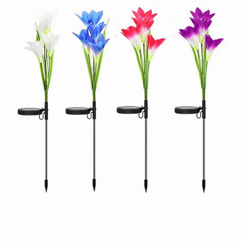 

Solar Led Light Outdoor RGB Color Lily Garden Flower Waterproof Solar Power Yard Lawn Path Lamp Wedding Decoration Solar Light