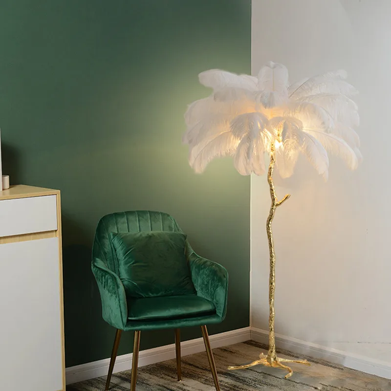 Скандинавский страусиный перьевой светильник для кухни американский дом