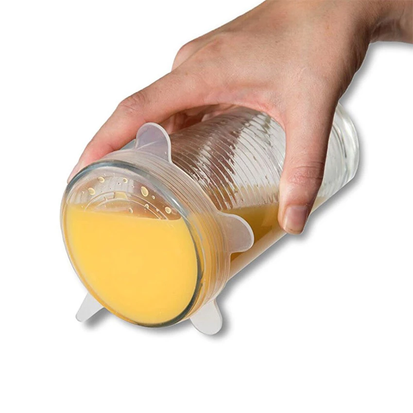 Лидер продаж 6 шт. универсальная Силиконовая Вакуумная Крышка чаша Пан Пособия по