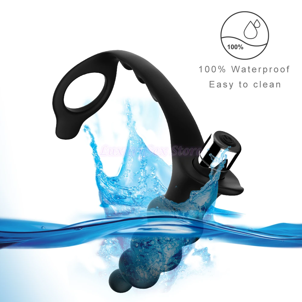 Анальная пробка кольцо для пениса вибратор мужчин массажер простаты анальные