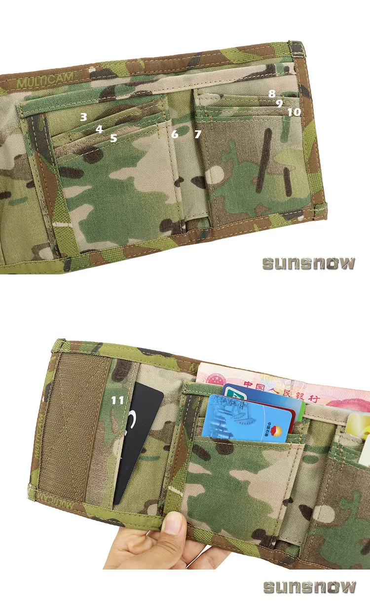 Sports Military Fan Camouflage Wallet Three Fold Wallet Tactical Folding Short Wallet Multicolor