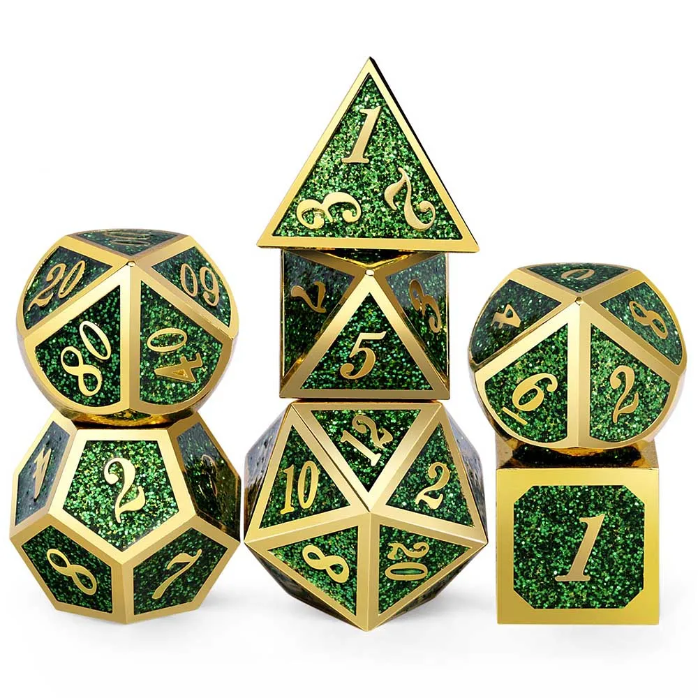 468 DnD металлические кости RPG MTG кубики курсивом шрифт кости включают кости мешочек разные цвета D4 D6 D8 D10 D12 D20 - Цвет: 468