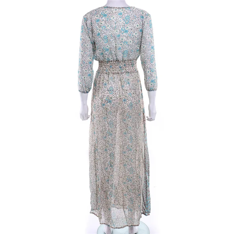 Модное женское летнее повседневное элегантное платье с рукавом три четверти