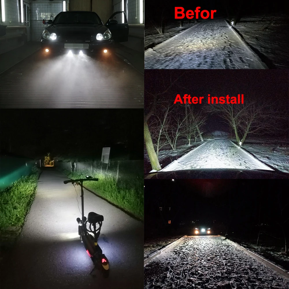 

Nlpearl Light Bar/Work Light 20W 6D Round LED Angel Eyes Light Bar Motocycle Offroad 4x4 Atv Spotlight LED Work Light 12V 24V